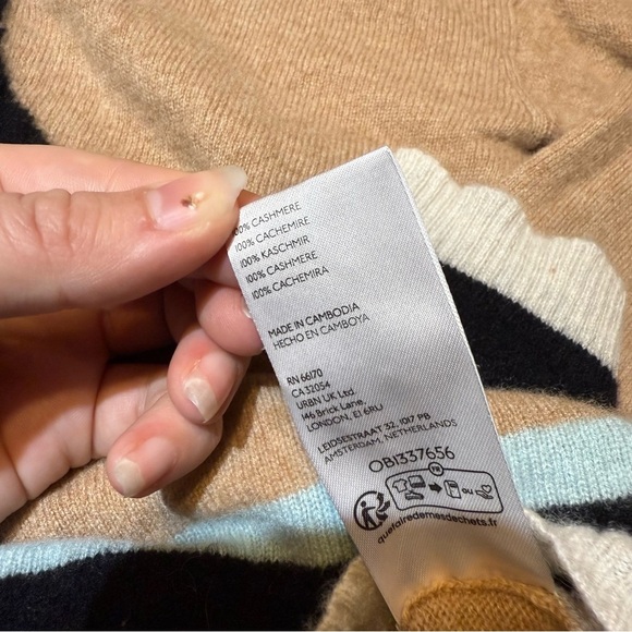 Anthropologie Maeve Cute Critter Graphic Sweater Size Medium 100% Cashmere - Picture 6 of 8